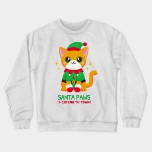 Elf Cat: Santa Paws Little Helper Crewneck Sweatshirt